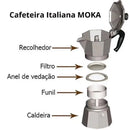 Cafeteira Italiana Moka Alumínio 3/6/9/12 Xícaras de Café Puro