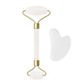 Rolo de Pedra de Jade + Placa Gua Sha para Massagem Facial Anti-Rugas - eKoloja