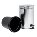 Kit Lixeira 3 litros Inox + Escova Sanitária Inox para Banheiro