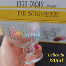 Jogo De Sobremesa Tigela Bowl 12 Peças 120ml Em Vidro Desenhado