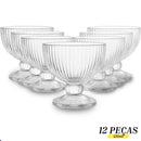 Jogo De Sobremesa Tigela Bowl 12 Peças 120ml Em Vidro Desenhado