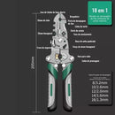 18 em 1 Alicate Automático Dobrável Decapador Crimpador Eletricista Descacador Fios Decapador